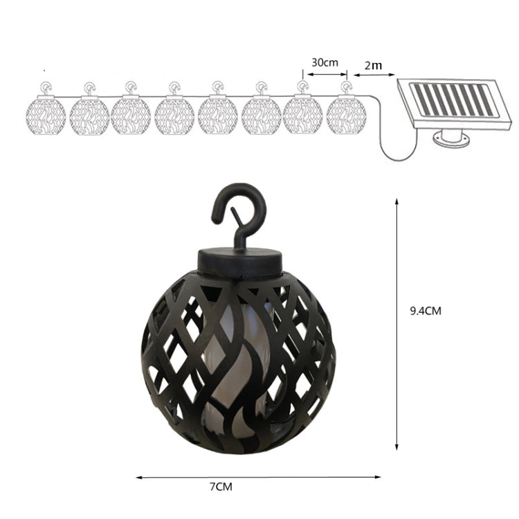 Solar Flame Ball Light String Outdoor Solar Courtyard IP44 Waterproof Light - LYDARZ