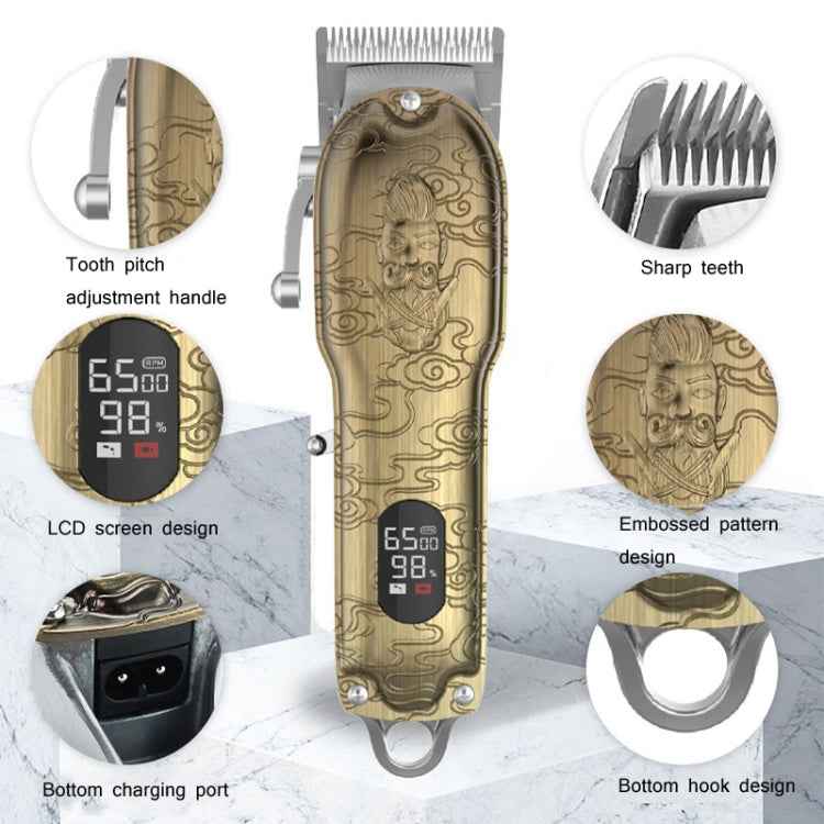 RESUXI Retro Piaget Hair Clipper LCD Digital Display High-Power Hair Clipper, JM-106 EU Plug, JM-106 US Plug