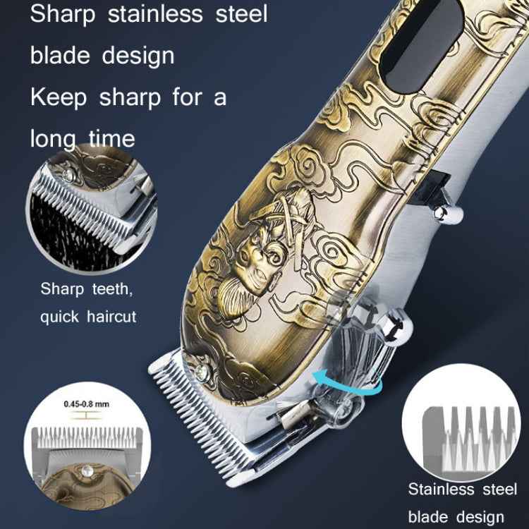 RESUXI Retro Piaget Hair Clipper LCD Digital Display High-Power Hair Clipper, JM-106 EU Plug, JM-106 US Plug