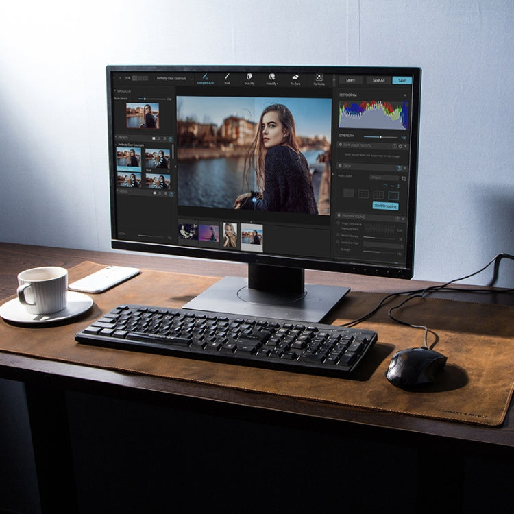 CF9011 Desk Pad Retro Crazy Horse Leather Notebook Computer Mouse - LYDARZ