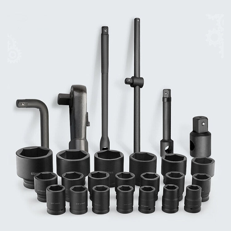 26 PCS / Set Hexagonal Heavy-Duty Socket Auto Repair Socket Wrench - LYDARZ