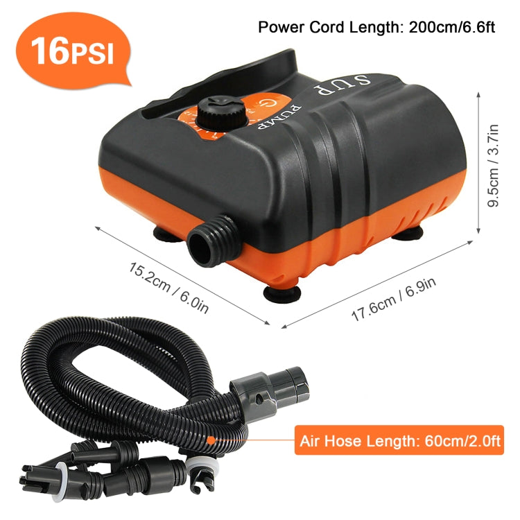 HT-785 Paddle Board 16PSI High Pressure Car Inflatable Pump 12V Electric Air Pump With 6 Connectors - LYDARZ