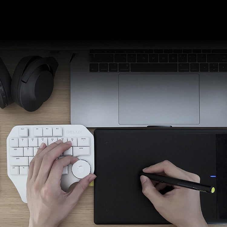 DELUX T11 29 Tasten Einhand-Tastatur Tastenkombination Sprachwerkzeug Flachtastatur