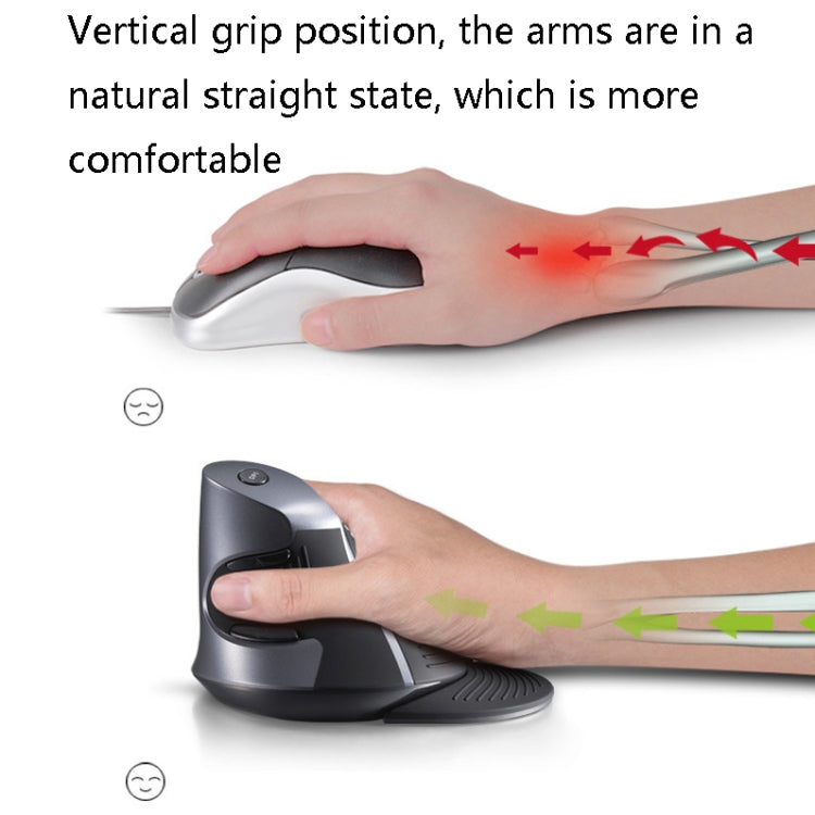 Ratón inalámbrico ergonómico DELUX M618 - Diseño vertical de caracol con 6 teclas