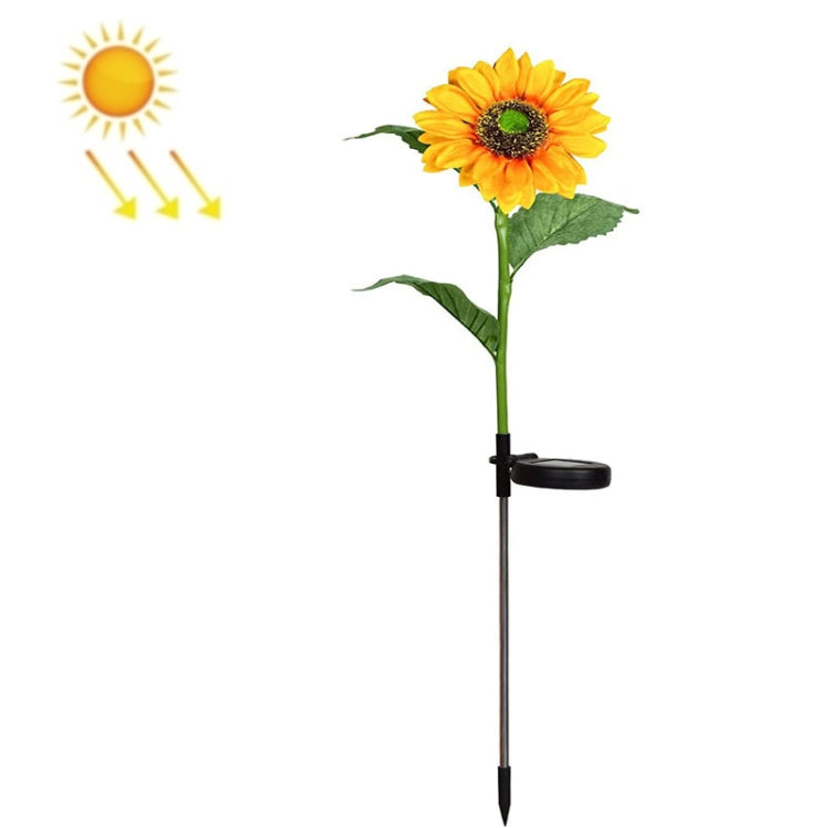 Lámpara solar de girasol para jardín: luz LED decorativa para césped y paisaje, con uno o tres cabezales.
