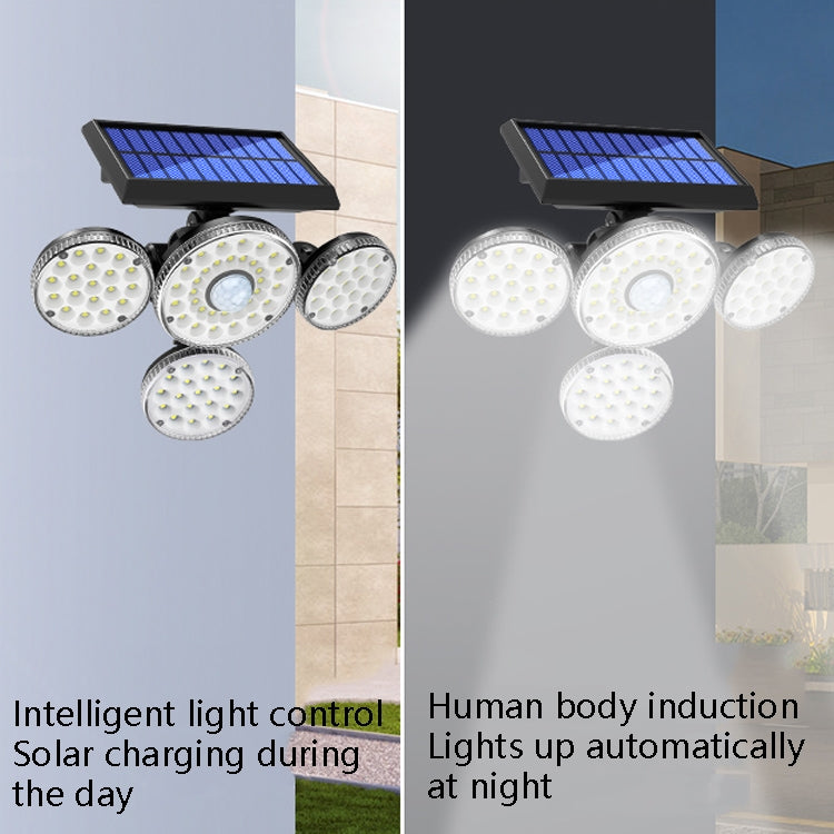 TG-TY051 4-Head Solar Wall Light - Rotatable Body Sensor Outdoor Waterproof Garden & Corridor Lighting