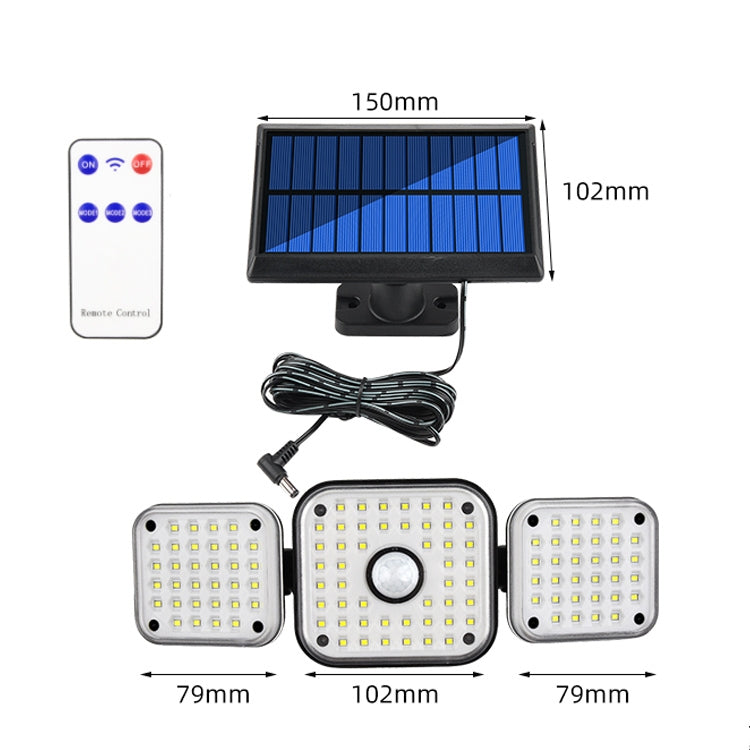 Lámpara solar de patio de tipo dividido - Luz de calle de jardín impermeable con detección de movimiento humano para exteriores