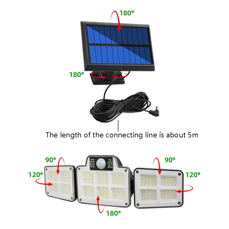 Lámpara solar de patio de tipo dividido - Luz de calle de jardín impermeable con detección de movimiento humano para exteriores