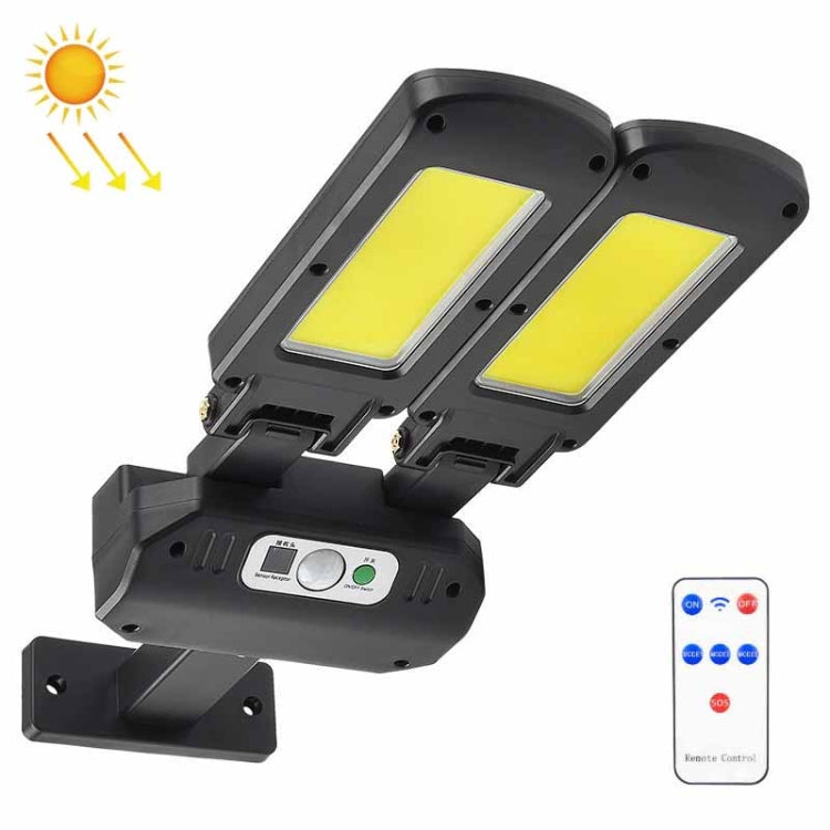 Lámpara solar de pared para exteriores TG-TY097 - Luz LED de 2 cabezales con detección de movimiento para jardín y calle