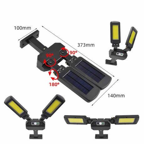TG-TY097 2-Heads Solar Light Outdoor Human Body Induction Wall Lamp Garden Street LED Light - LYDARZ