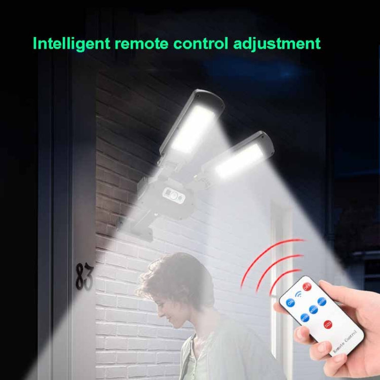 Lámpara solar de pared para exteriores TG-TY097 - Luz LED de 2 cabezales con detección de movimiento para jardín y calle