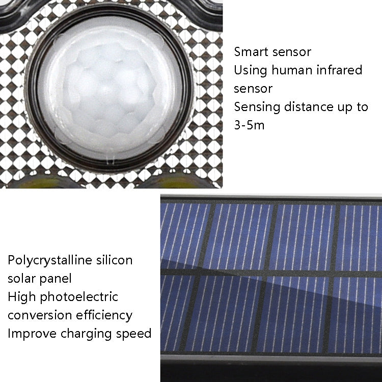 Lámpara solar de pared TG-TY075 - Lámpara de jardín exterior impermeable y giratoria de 3 cabezales