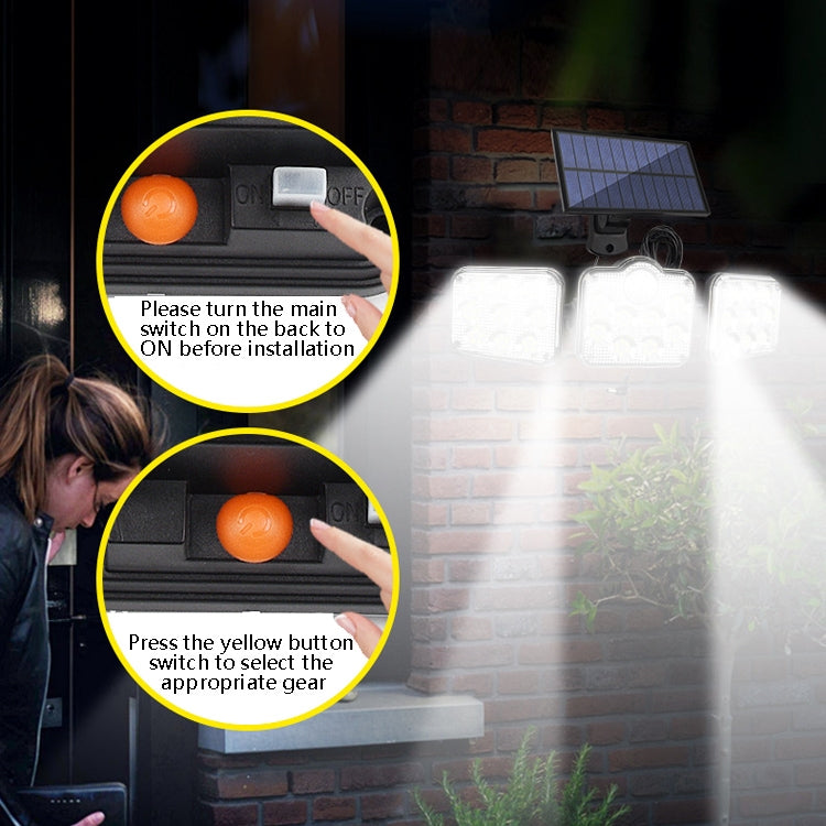 Lámpara solar de pared TG-TY075 - Lámpara de jardín exterior impermeable y giratoria de 3 cabezales