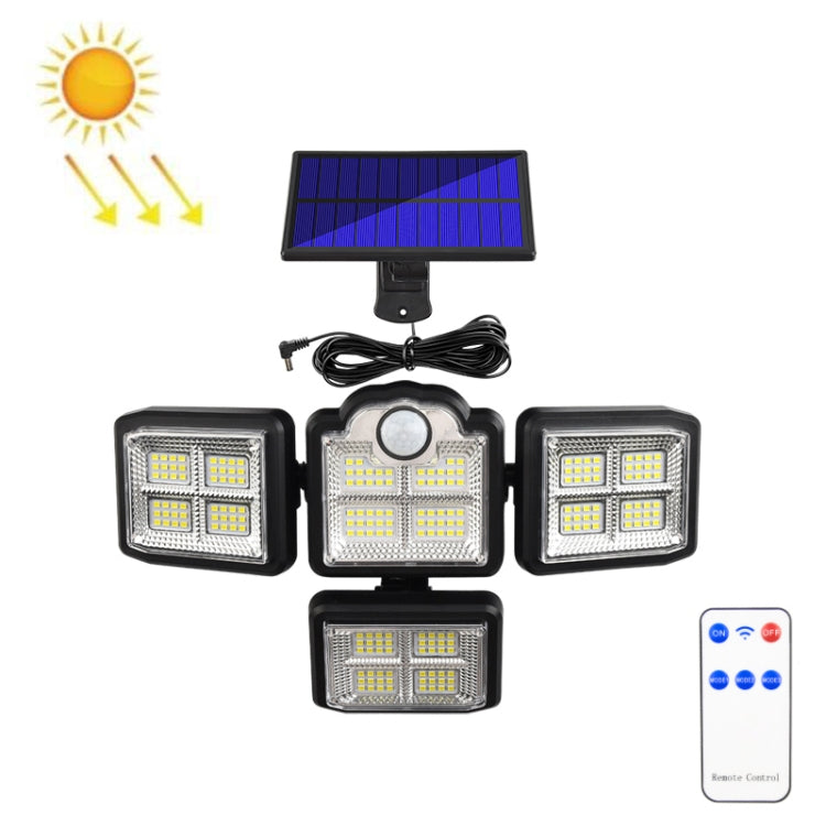 TG-TY085 Solar Wall Light with Remote Control - 4-Head Rotatable Waterproof Outdoor Garden Lamp