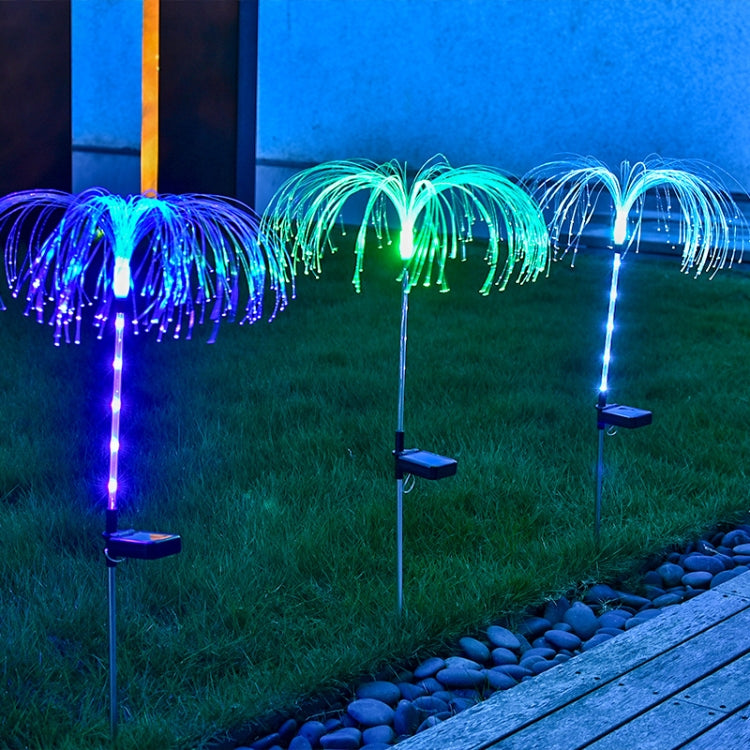 Solar Fiber Optic Jellyfish Lamp - LED Lawn Ground Plug for Outdoor Garden Decoration