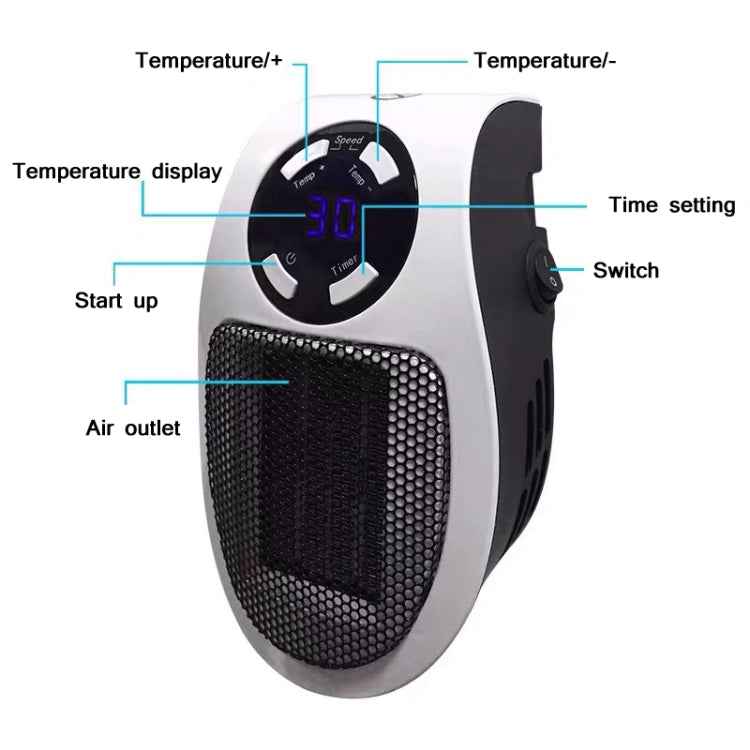 Household Multifunctional Intelligent Temperature Control Small Heater, Specification:, EU Plug, US Plug, UK Plug