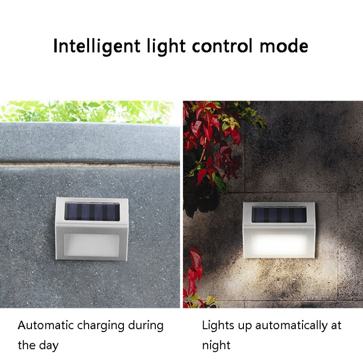 Lámpara solar de acero inoxidable con 6 LED para escaleras - Lámpara de pared para exteriores