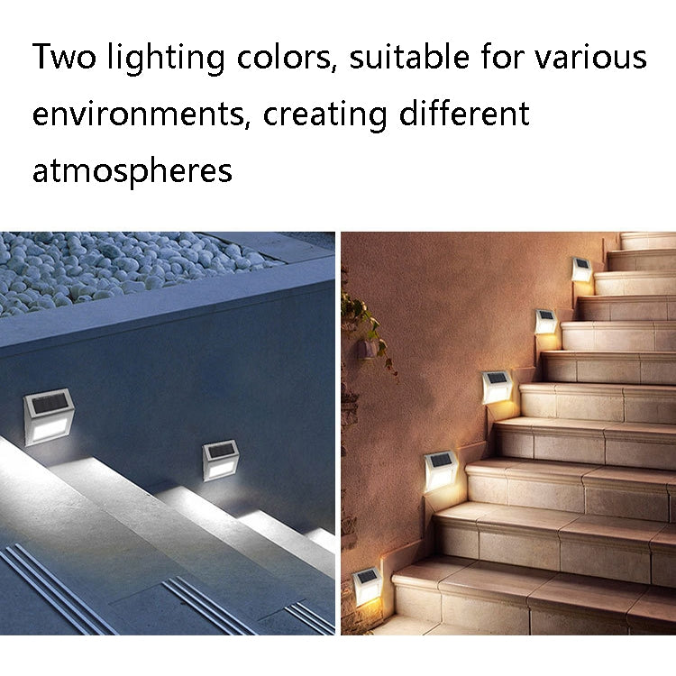 Lámpara solar de acero inoxidable con 6 LED para escaleras - Lámpara de pared para exteriores