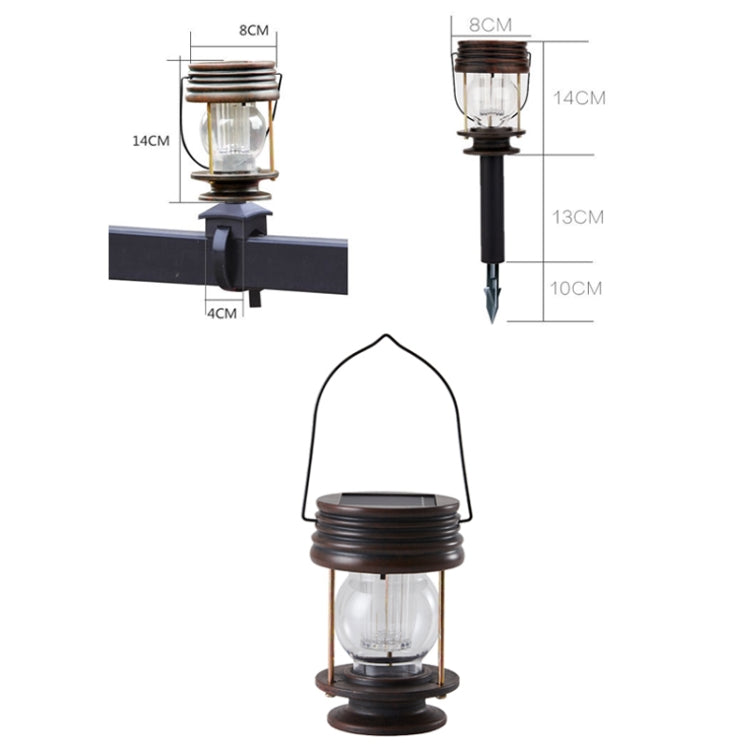 HSR002 Outdoor Solar Lantern - Portable Retro Camping Light with Warm Light