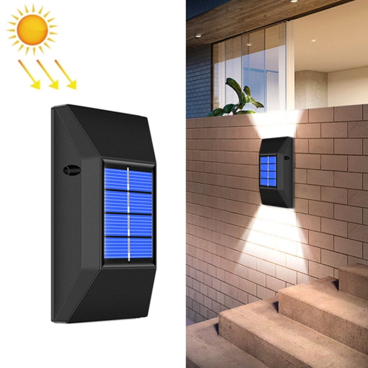 Aplique solar de pared para exterior con 6 LED, luz blanca y cálida, accesorio decorativo impermeable.