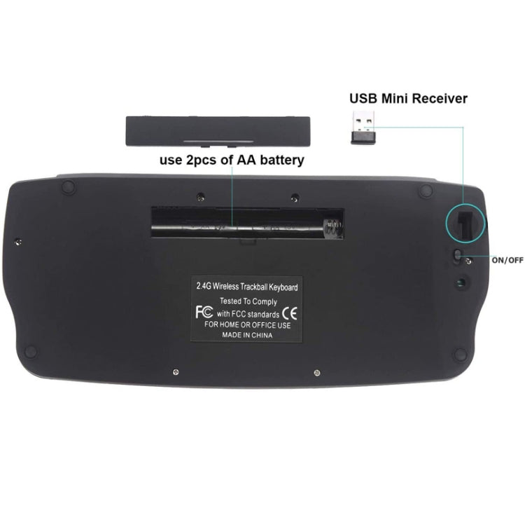 MY-10 2.4G 78 Keys 1200 DPI Mini Wireless Trackball Keyboard Wireless Keyboard And Mouse Set - LYDARZ
