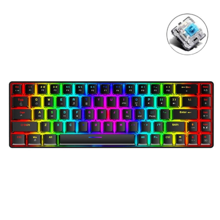 Teclado mecánico para juegos ZIYOU LANG T8 - Diseño luminoso RGB de 68 teclas