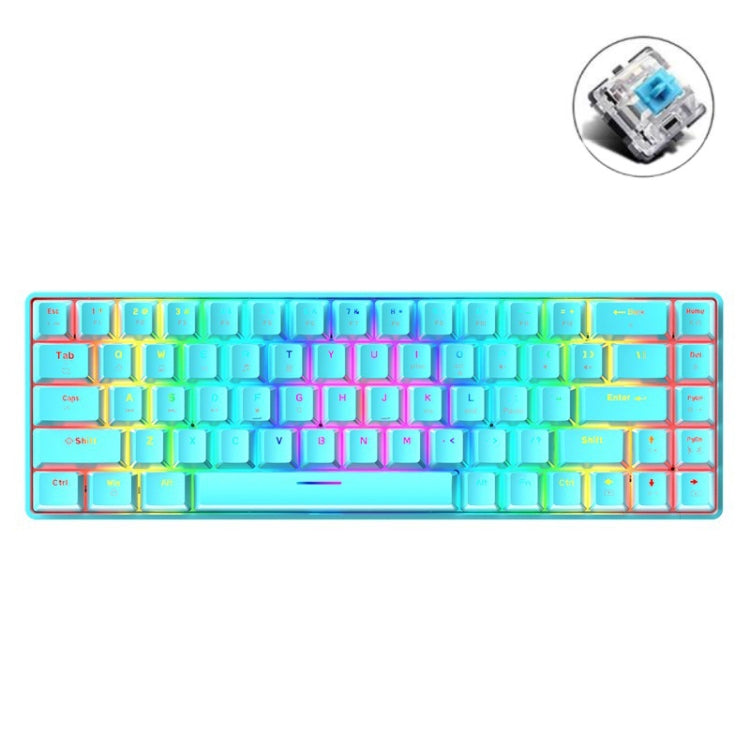 Teclado mecánico para juegos ZIYOU LANG T8 - Diseño luminoso RGB de 68 teclas