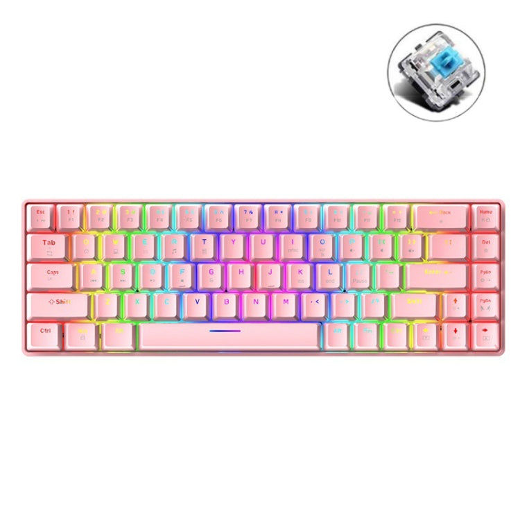 Teclado mecánico para juegos ZIYOU LANG T8 - Diseño luminoso RGB de 68 teclas