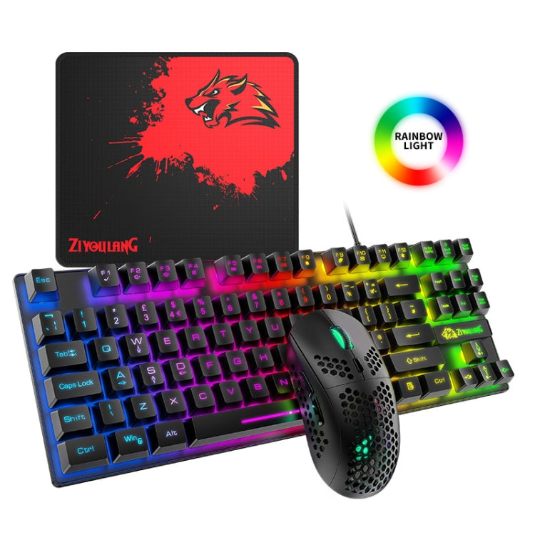 ZIYOU LANG T2 88 Tasten Gaming Mechanische Leuchttastatur und Maus Set