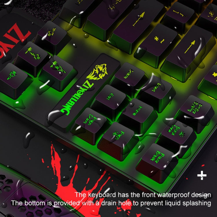 Juego de teclado y ratón ZIYOU LANG T2: teclado mecánico para juegos de 88 teclas con combinación de ratón luminoso