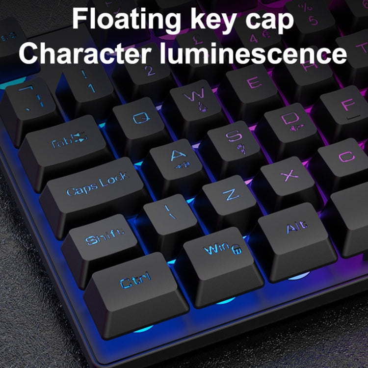 Juego de teclado y ratón ZIYOU LANG T2: teclado mecánico para juegos de 88 teclas con combinación de ratón luminoso