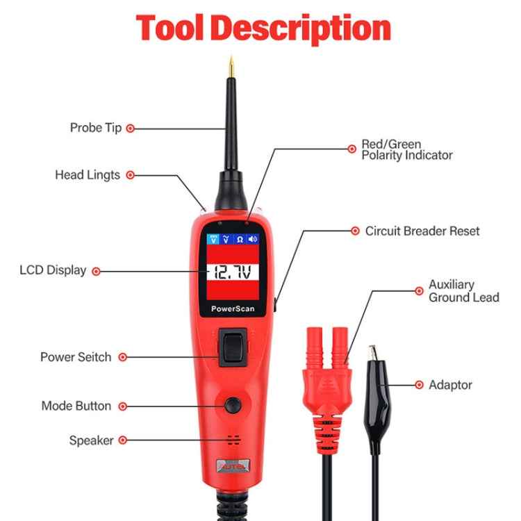 AUTEL PS100 Automotive Circuit Tester Automotive System Diagnostic Tool, Automotive Circuit Tester