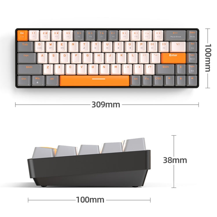 Teclado mecánico inalámbrico Bluetooth ZIYOU LANG K68 de 68 teclas y modelo dual