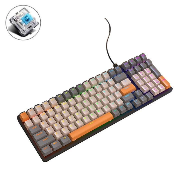 Teclado mecánico ZIYOU LANG K3 de 100 teclas con cable brillante para juegos