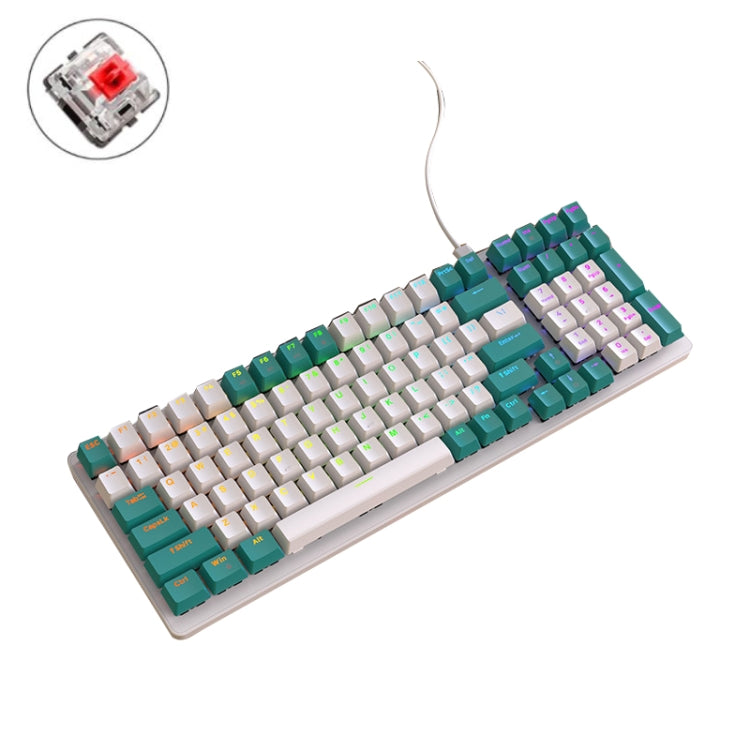 Teclado mecánico ZIYOU LANG K3 de 100 teclas con cable brillante para juegos