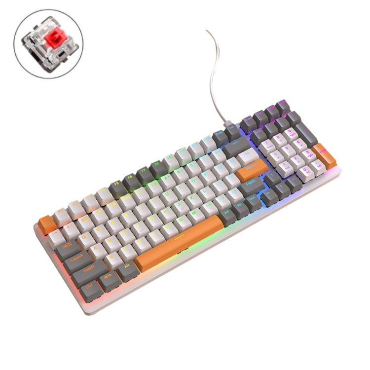 Teclado mecánico ZIYOU LANG K3 de 100 teclas con cable brillante para juegos