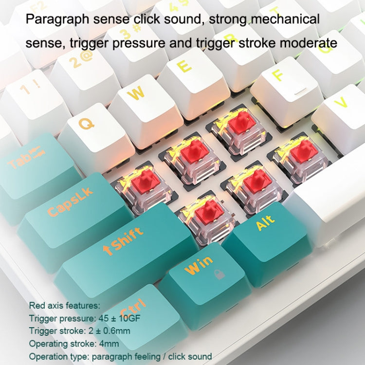 Teclado mecánico ZIYOU LANG K3 de 100 teclas con cable brillante para juegos