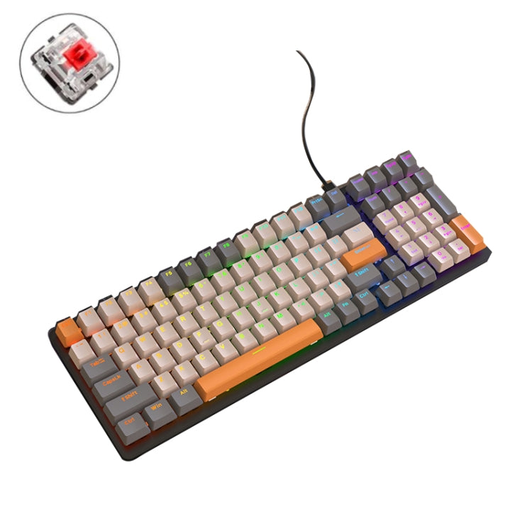 Teclado mecánico ZIYOU LANG K3 de 100 teclas con cable brillante para juegos