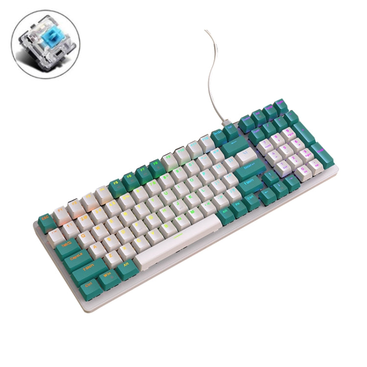 Teclado mecánico ZIYOU LANG K3 de 100 teclas con cable brillante para juegos