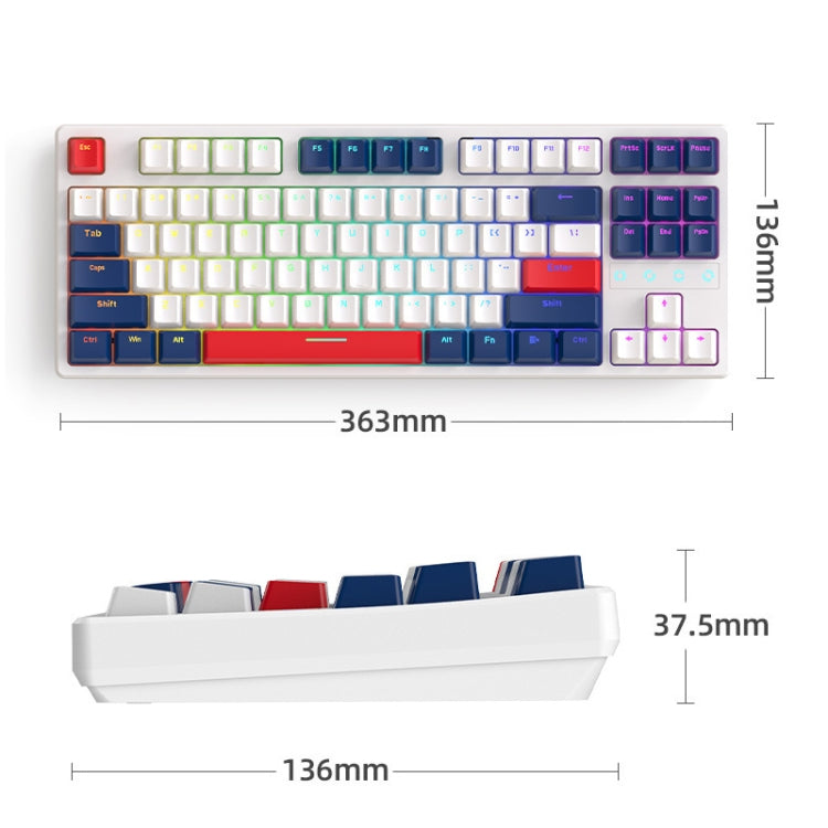 ZIYOU LANG K87 Mechanical Keyboard - 87 Keys Hot-Swappable Wired Keyboard with 1.5m Cable Length