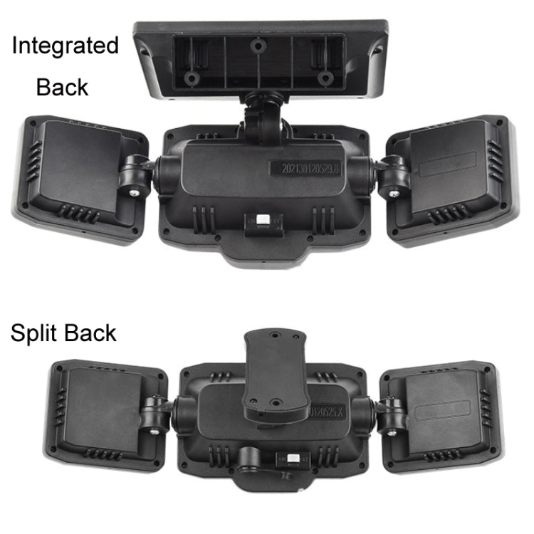 Lámpara solar de pared con control remoto, LED de triple rotación y sensor de luz.