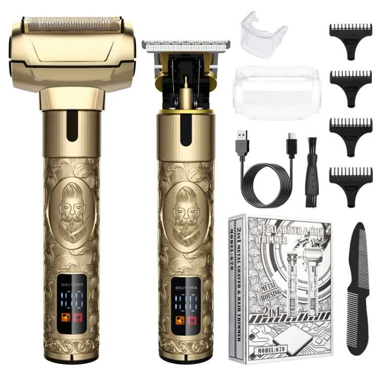 Men Haircut Shaving Knife 2 In 1 Set, 670 2 In 1