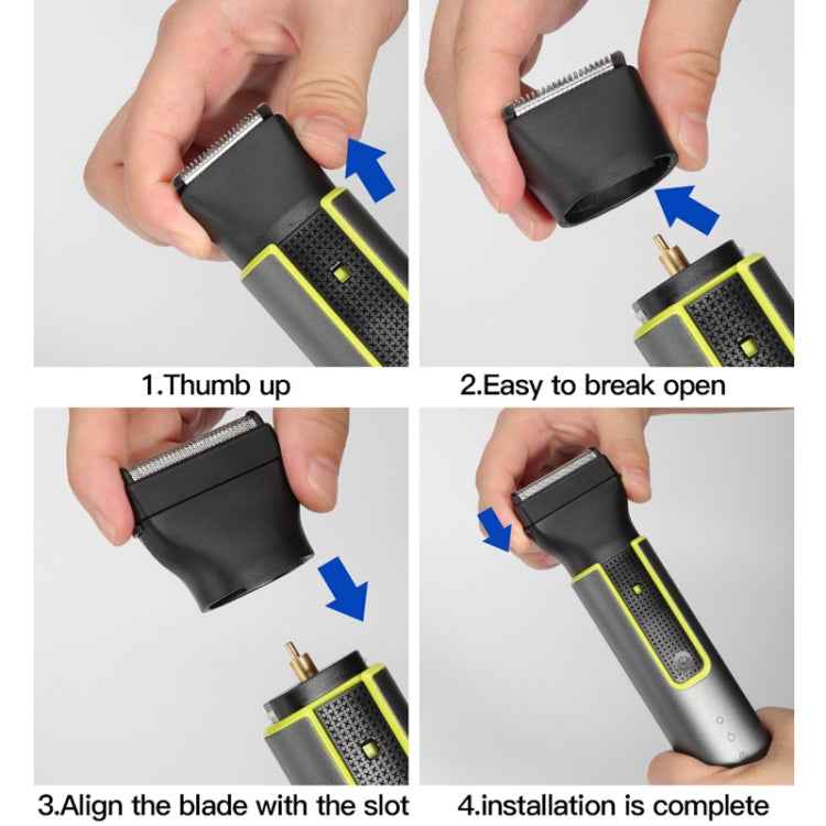 IPX5 Waterproof Men Multi-Functional Barber 4 In 1 Shaver Nose Hair Set USB Charging Push, 677 4 In 1