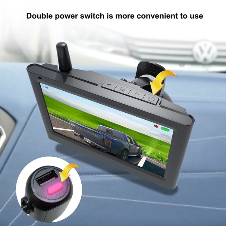 Solar Powered Rear View System Reversing Wireless Transmission Car Camera Display, RC01