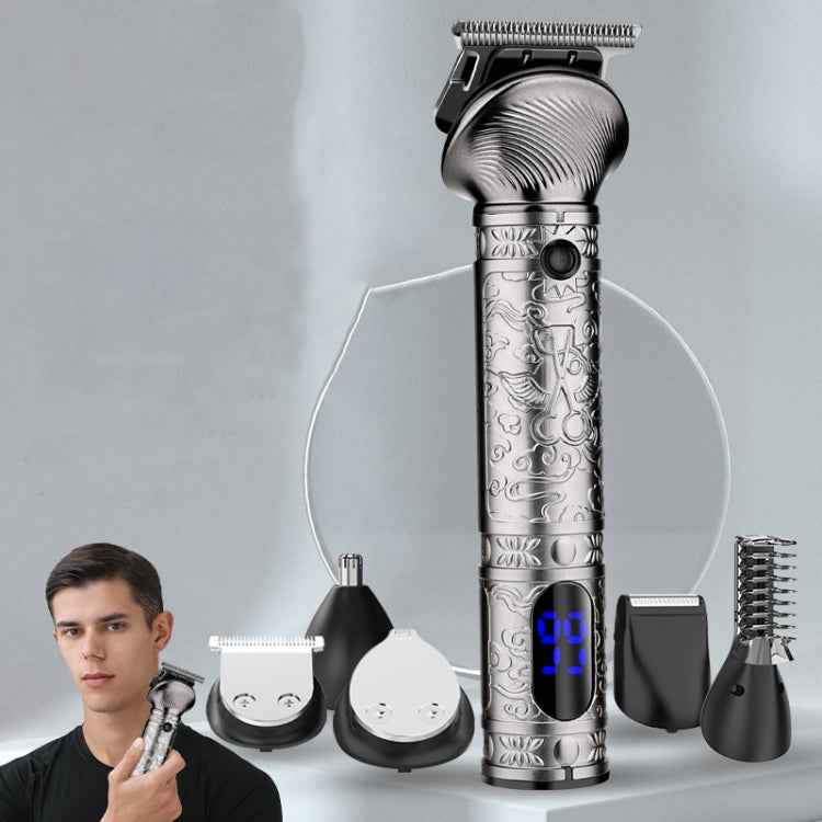 6 In 1 Men Multi-Functional Clipper Metal Body Hair Cutting, 697 6 In 1 (Bronze), 697 6 In 1 (Silver Gray)