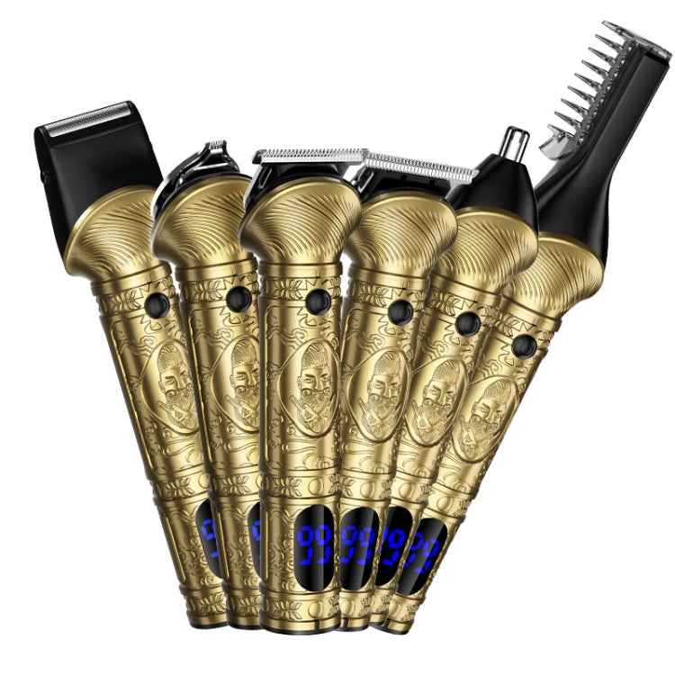 6 In 1 Men Multi-Functional Clipper Metal Body Hair Cutting, 697 6 In 1 (Bronze), 697 6 In 1 (Silver Gray)