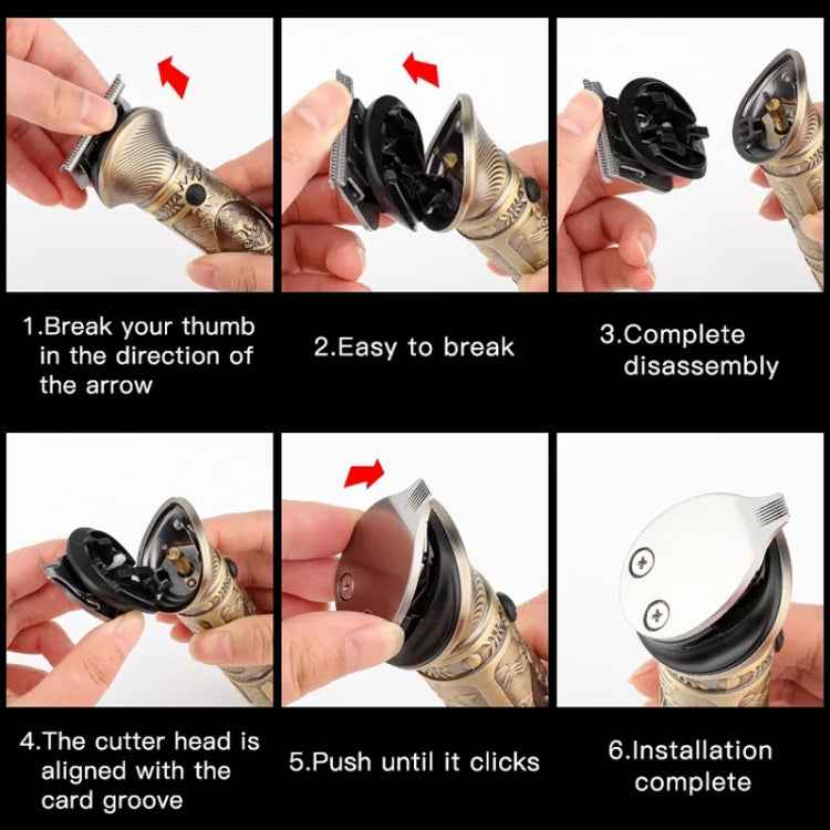 6 In 1 Men Multi-Functional Clipper Metal Body Hair Cutting, 697 6 In 1 (Bronze), 697 6 In 1 (Silver Gray)