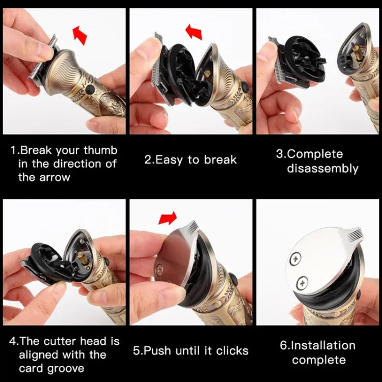 6 In 1 Men Multi-Functional Clipper Metal Body Hair Cutting, 697 6 In 1 (Bronze), 697 6 In 1 (Silver Gray)