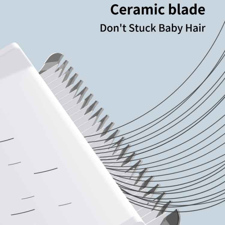 Electric Waterproof Hairdresser Children Low Noise Rechargeable Push Clipper, Digital Version White, Suction Upgrade Version White