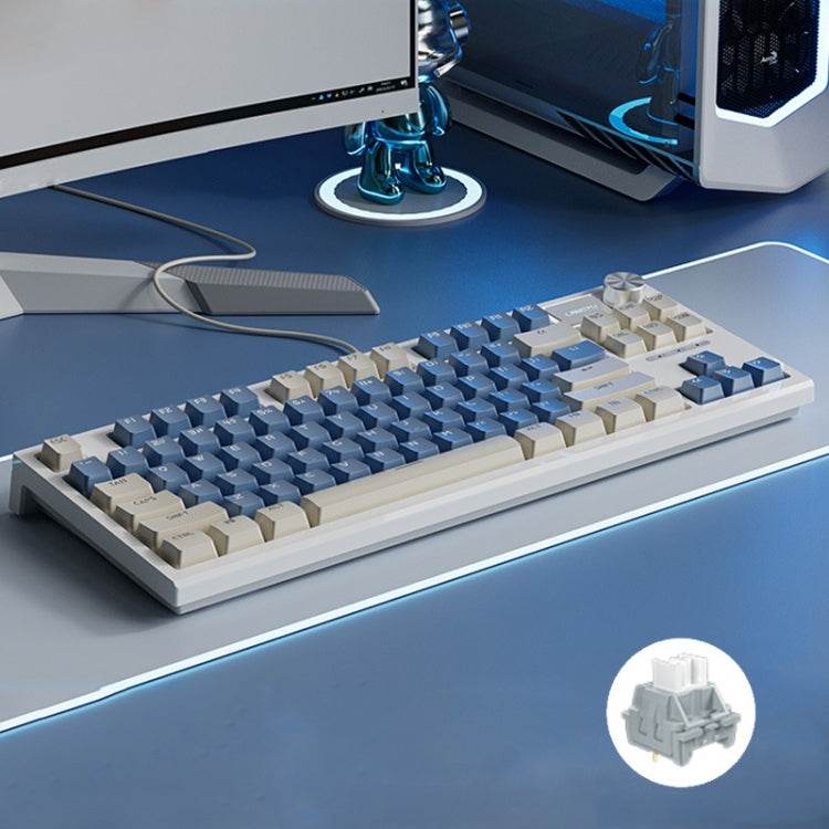 LANGTU LT84 Mechanische Leuchttastatur, kabelgebundener Singlemode-Schaft, grün (weiß)